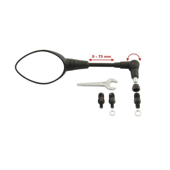 Adjustable length folding rearview mirror for BMW, KTM and Husqvarna models