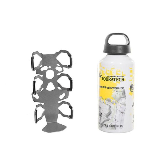 ZEGA Pro/ZEGA World bottle holder adapter plate-individual with Touratech aluminum bottle 0.6 liters