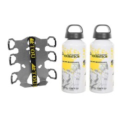 Zega Pro / Zega World bottle holder adapter plate-double with 2x Touratech aluminum bottle 0.6 liters