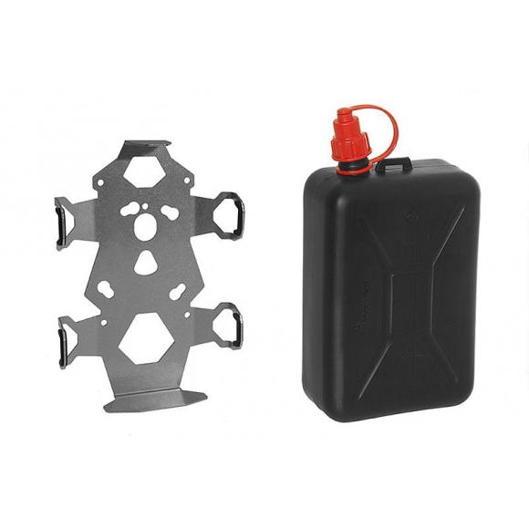 Bidón de 2 litros con soporte y placa de adaptación para maletas Zega Pro y Zega Mundo