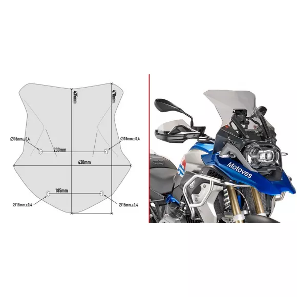 Cúpula Givi para BMW R1200GS LC/ R1250GS LC