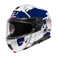 Casco Modular Schuberth C5 Globe Blanco-Azul – Seguridad y Tecnología Avanzada