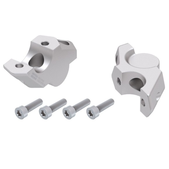 Elevadores de manillar BMW F 900 GS 30 mm + 25 mm | Plata | ABE y TÜV