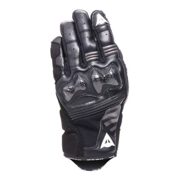 Guantes Cortos Cuero Dainese Reacto Carbon – Nudillos de Carbono y Smart Touch