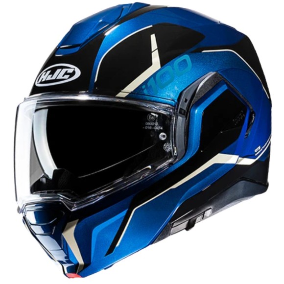 Casco Modular HJC i100 Lorix Azul Policarbonato con Visor Solar