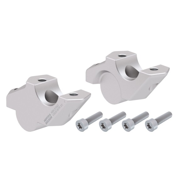Elevadores manillar BMW F900R 30mm plata con retroceso Hepco Becker