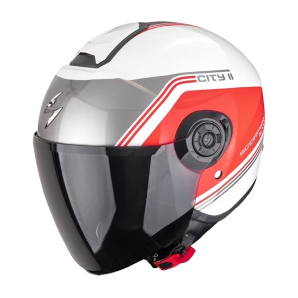 Casco Scorpion EXO City II Vita Blanco Rojo Jet