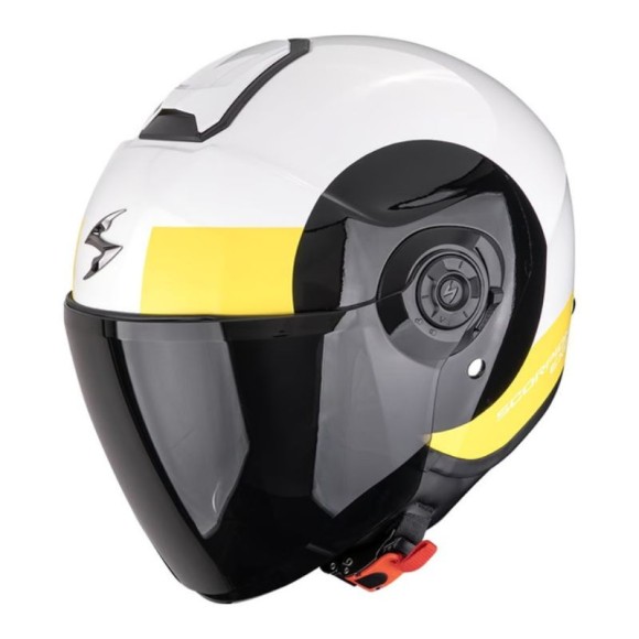 Casco Scorpion EXO City II Sheer Blanco-Negro-Amarillo