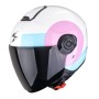 Casco Scorpion EXO City II Sheer Blanco-Rosa-Azul Claro