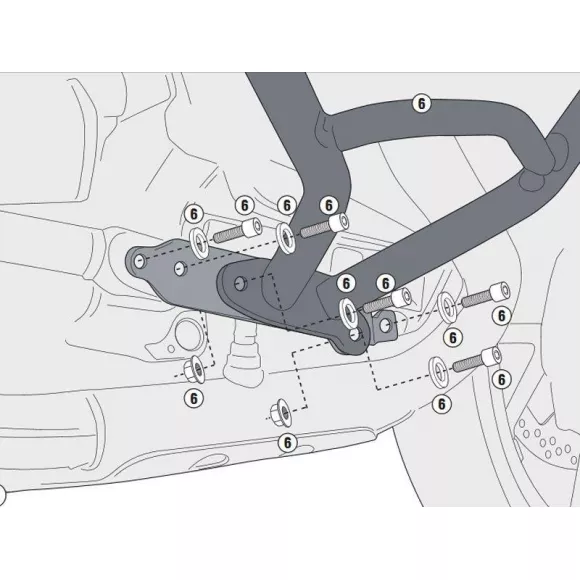 Kit específico para el montaje de defensas de motor TN5108 / TN5108OX de GIVI