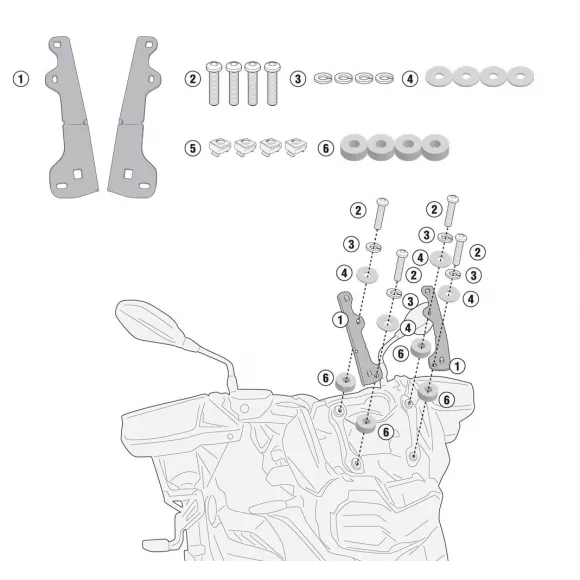 Kit GIVI para montar cúpula de BMW F800GS(2024-) / F750 GS