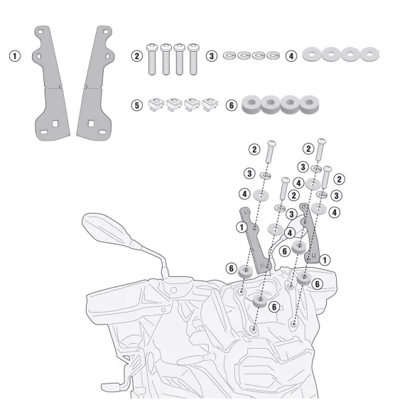 Kit GIVI para montar cúpula de BMW  F800GS(2024-) / F750 GS
