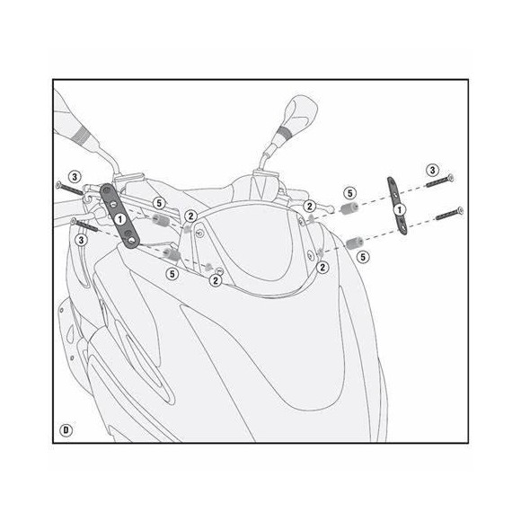 Givi clear windscreen mounting kit for Yamaha Tricity 125-155