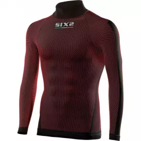 Camiseta Interior Manga Larga / Cuello Alto TS3 Carbon Underwear® de Sixs - Rojo oscuro