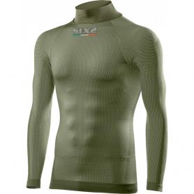 Camiseta Interior Manga Larga / Cuello Alto TS3 Carbon Underwear®  de Sixs - Verde Militar