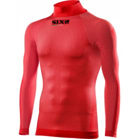 Camiseta Interior Manga Larga / Cuello Alto TS3 Carbon Underwear® de Sixs - Rojo