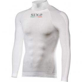 Camiseta Interior Manga Larga / Cuello Alto TS3 Carbon Underwear® de Sixs - Blanco