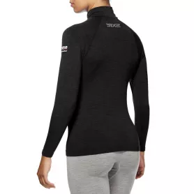 Camiseta de cuello alto y manga larga con cremallera Carbon Merinos Wool de SIXS