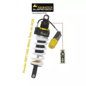 Amortiguador Explore HP/PDS Nivel 2 de Touratech Suspension para Honda Africa Twin CRF1100L/ CRF1000L (2018-)/Adv Sports