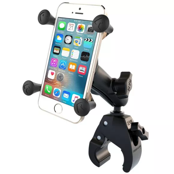 Base RAM Tough-Claw ™ pequeña con brazo doble y base universal X-Grip® Celda / iPhone Cuna