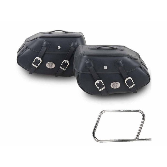 Set of buffalo sandbrown saddlebags for hepcobecker saddlebag carrier tube
