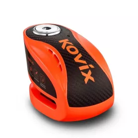 Candado disco moto KOVIX con alarma KNX6 - Naranja Fluor