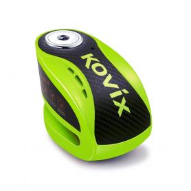 Candado disco moto KOVIX con alarma KNX10 - Amarillo flúor