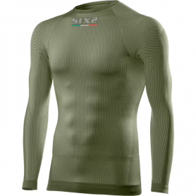 Camiseta Técnica Manga Larga / Cuello Redondo Todo el Año Carbón Underwear® TS2 - Verde Militar