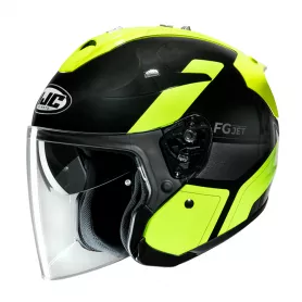 Casco Jet FG-Jet Epen - Negro-Amarillo flúor