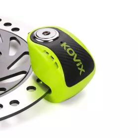 Candado disco moto KOVIX con alarma KNS6 - Amarillo flúor