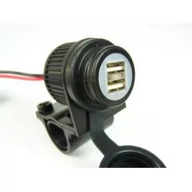 Enchufe USB doble para motocicleta 12-24V para manillar de 22 mm / 25 mm