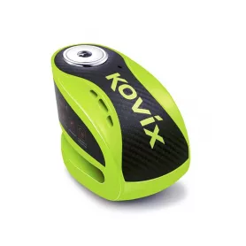 Candado disco moto KOVIX con alarma KNX6 - Verde Fluor