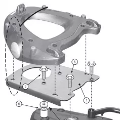 Adaptador posterior para maleta MONOKEY® para BMW F650GS (08-17)/ F700GS (13-17)/ F800GS (08-17)/ F800GS Adv. (13-17) de GIVI