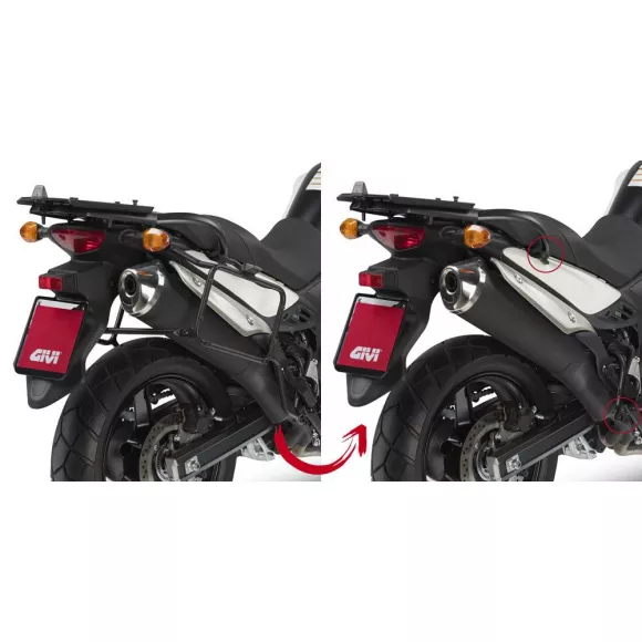 Portamaletas lateral para maletas MONOKEYÂ® para Suzuki DL650 V-Strom L2-L3-L4-L5-L6 (11-16) de GIVI